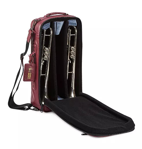 GARD Compact Triple Trumpet Gig Bag, Burgundy Leather