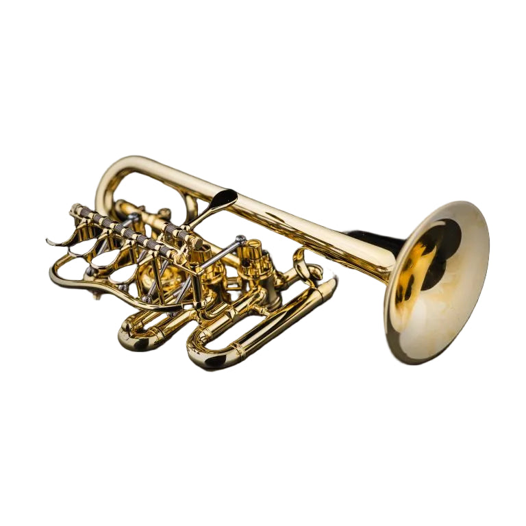 Schagerl Berlin Model Rotary Bb/A Piccolo Trumpet - Gold Plate
