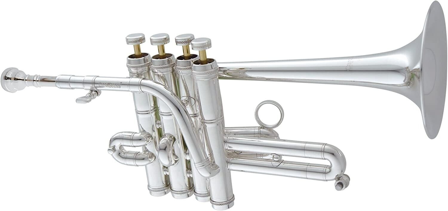 Carol Brass Bb/A Piccolo Trumpet outfit, silver plated