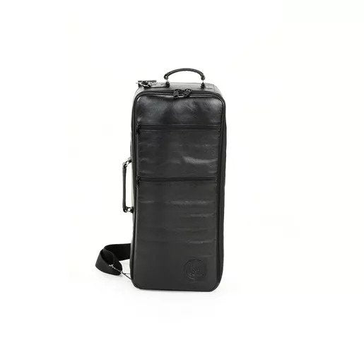 GARD Compact Double Trumpet Gig Bag, Black Leather