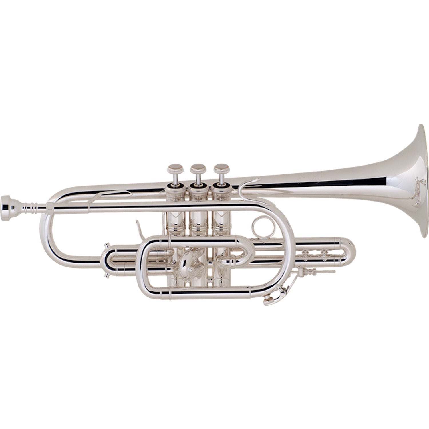 Bach Strad Cornet Bb , ML bore, Gold brass bell, silver plated