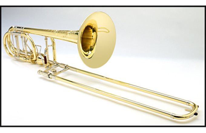 Shires Bollinger model Bass trombone outfit. Supplied complete with alternative slide for Gb