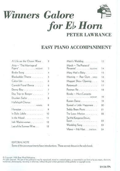 Winners Galore for Eb Horn Piano Accomp.