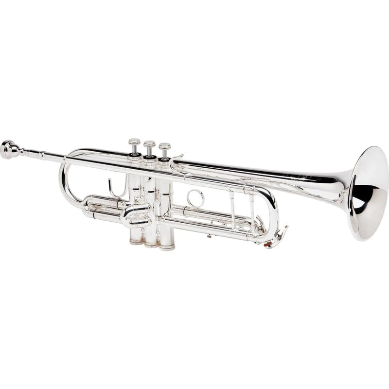 B&S Challenger II Bb Trumpet with Sterling Silver Bell and Leadpipe - Silver Plate