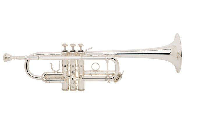Bach Stradivarius Large Bore C Trumpet in Silver Plate, 229 Bell, 25A leadpipe